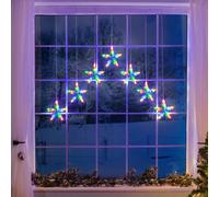 Christow Christmas Curtain Lights LED Star Window Decoration Battery Timer H90cm x W84cm Christow Multicolor