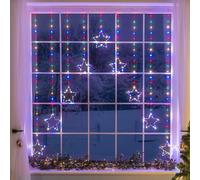 Christow Christmas Curtain Lights Micro LED Star Wall Window Indoor Outdoor 1.2m x 1.2m Christow Multicolor