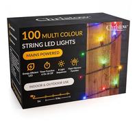 CHRISTOW Christmas Fairy Lights, 100 LEDs, 10m Lit Length, Multi-Coloured