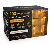 CHRISTOW Christmas Fairy Lights, 200 LEDs, 20m Lit Length, Warm White