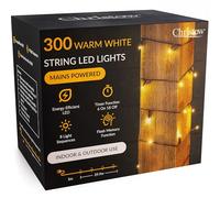 CHRISTOW Christmas Fairy Lights, 300 LEDs, 30m Lit Length, Warm White