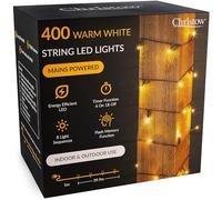 CHRISTOW Christmas Fairy Lights, 400 LEDs, 40m Lit Length, Warm White