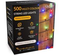 CHRISTOW Christmas Fairy Lights, 500 LEDs, 50m Lit Length, Multi-Coloured