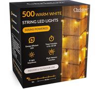 CHRISTOW Christmas Fairy Lights, 500 LEDs, 50m Lit Length, Warm White
