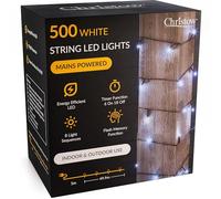 CHRISTOW Christmas Fairy Lights, 500 LEDs, 50m Lit Length, White