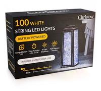 CHRISTOW Christmas Fairy Lights, Battery Operated, 100 LEDs, White