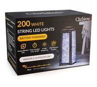 CHRISTOW Christmas Fairy Lights, Battery Operated, 200 LEDs, White