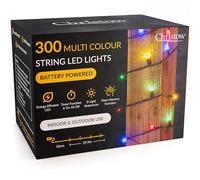 CHRISTOW Christmas Fairy Lights, Battery Operated, 300 LEDs, Multi-Coloured