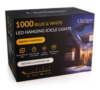 Christow Christmas Icicle Lights Indoor Outdoor Flashing 1000 LED 30m in Blue Christow Blue