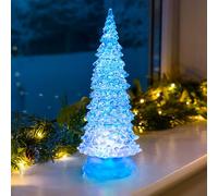 Christow Christmas Tree Glitter Water Spinner Colour Changing LED Decoration Battery Powered