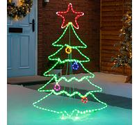 Christow Christmas Tree Silhouette Light, Large Energy Efficient LED Rope Light, Flashing Multi Coloured Outdoor Decoration, Mains Operated (85cm)