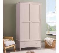 CHRISTOW Double Wardrobe, Clothes Rail & Drawer, Pink