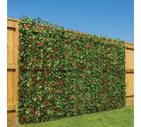 Christow Expanding Artificial Leaf Flower Trellis Garden Screening 1m x 2m in Red Christow Red