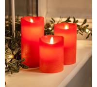 CHRISTOW Flameless LED Candles Battery Operated Real Wax Flickering Flame Set of 3