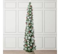 Christow Frosted Pencil Christmas Tree with Pinecones & Berries, 7ft