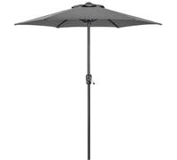Christow Garden Parasol 2m Sun Shade Umbrella Steel With Crank Handle Cream Grey Christow Grey