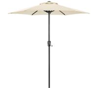 Christow Garden Parasol 2m Sun Shade Umbrella Steel With Crank Handle Cream Grey in Beige Christow Beige