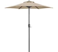 Christow Garden Parasol 2m Sun Shade Umbrella Steel With Crank Handle Cream Grey in Brown Christow Brown