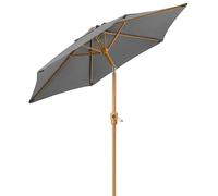 Christow Garden Parasol 2m Tilting Outdoor Umbrella Steel Pole Wood Effect Finish UV30+ in Grey Christow Grey