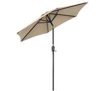 Christow Garden Parasol Umbrella Aluminium Patio Sun Shade UV With Crank 2.4m in Brown Christow Brown