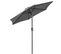 Christow Garden Parasol Umbrella Aluminium Patio Sun Shade UV With Crank 2.4m in Grey Christow Grey