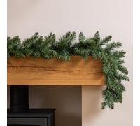 Christow Green Spruce Christmas Garland, 6ft | Plain Artificial Garland, Bushy Dual-Tone PVC Needles, Metal Hanging Loops, Easy to Display, Ideal for Fireplaces & Stairs