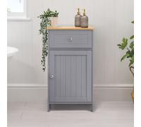 Christow Grey Bathroom Drawer Unit Storage Cupboard Cabinet With Bamboo Top Christow Grey