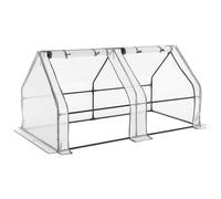 Christow Growhouse Tunnel Greenhouse Large Garden Polytunnel Grow House 2 Section Christow Multicolor