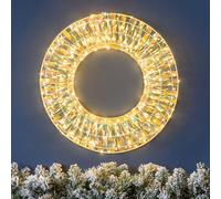 CHRISTOW Iridescent Light Up Christmas Wreath, 38cm, Warn White Micro LEDs
