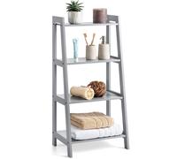 Christow Ladder Shelf Unit 4 Tier Storage Display Stand Rack Home Bathroom in Grey Christow Grey