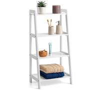 Christow Ladder Shelf Unit 4 Tier Storage Display Stand Rack Home Bathroom in White Christow White
