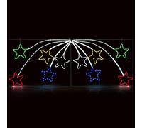 Christow Large Shooting Star Christmas Light Outdoor Wall Decoration, Energy Efficient LED Rope Light Silhouette, Flashing, Mains Operated, 220cm (Multi Coloured)