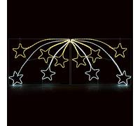 Christow Large Shooting Star Christmas Light Outdoor Wall Decoration, Energy Efficient LED Rope Light Silhouette, Flashing, Mains Operated, 220cm (Warm White & White)