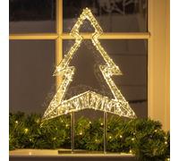 Christow Light Up Christmas Tree Decoration 600 Warm White Micro Led Timer H45Cm