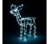 Christow Light Up Reindeer Outdoor Christmas Decoration White Wire Led Standing