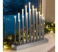 Christow Metallic Candle Bridge Arch Christmas Light 17 Warm White LED Window Decoration in Silver Christow Silver