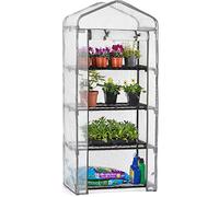 Christow Mini Garden Greenhouse, Reinforced Cover, 4 Tier, 5ft