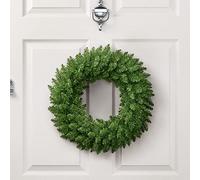 Christow Plain Christmas Wreath for Front Door, Luxury Artificial Spruce Wreath, Home Xmas Decoration, Natural Looking Dual Tone PVC Needles, Easy Hanging, Wall Window Mantlepiece (45cm / 140 Tips)