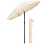 Christow Portable Beach Parasol Tilting Garden Sunshade Umbrella UV Resistant 2m in Beige Christow Beige