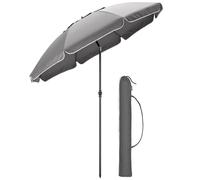 Christow Portable Beach Parasol Tilting Garden Sunshade Umbrella UV Resistant 2m in Grey Christow Grey