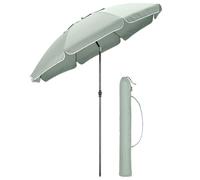 CHRISTOW Portable Beach Parasol Tilting Garden Sunshade Umbrella UV Resistant 2m (Sage)