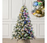 Christow Pre-Lit Chamonix Spruce Flocked Christmas Tree