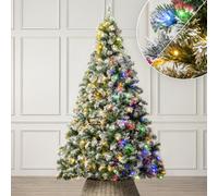 Christow Pre-Lit Chamonix Spruce Flocked Christmas Tree