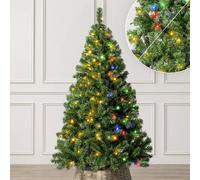 Christow Pre Lit Christmas Tree Aspen Spruce Colour Switch & Timer 5ft 6ft 7ft in Green Christow Green 6ft