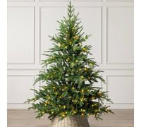 Christow Pre Lit Christmas Tree Nordmann Fir Colour Switch & Timer 6ft 7ft 8ft in Green Christow Green 6ft