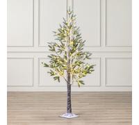 Christow Pre-Lit Halden Fir Flocked Christmas Tree, 5ft