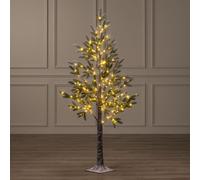 Christow Pre-Lit Halden Fir Flocked Christmas Tree, 5ft