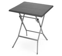 Christow Rattan Effect Bistro Table Portable Folding Square Patio Garden in Black Christow Black