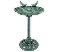 CHRISTOW Resin Bird Bath, Clam Shell Design, Green