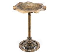 CHRISTOW Resin Bird Bath, Lily Leaf Design, Bronze